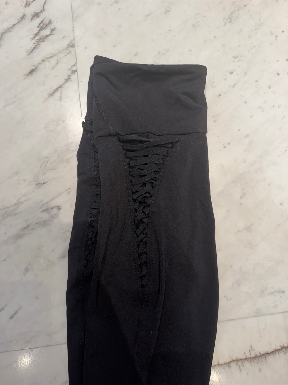 MICHI Black Leggings with Side Braided Detail sz:S 27”